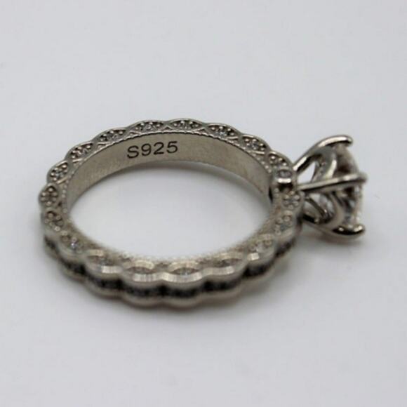 2 Ct Moissanite Wedding Ring Hypoallergenic Rhodium Plated 925 Sterling Silver 8 - Picture 7 of 14